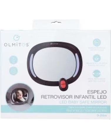 OLMITOS AUTO-RÜCKSPIEGEL FÜR BABYS MIT LED SCHWARZ NEGRO