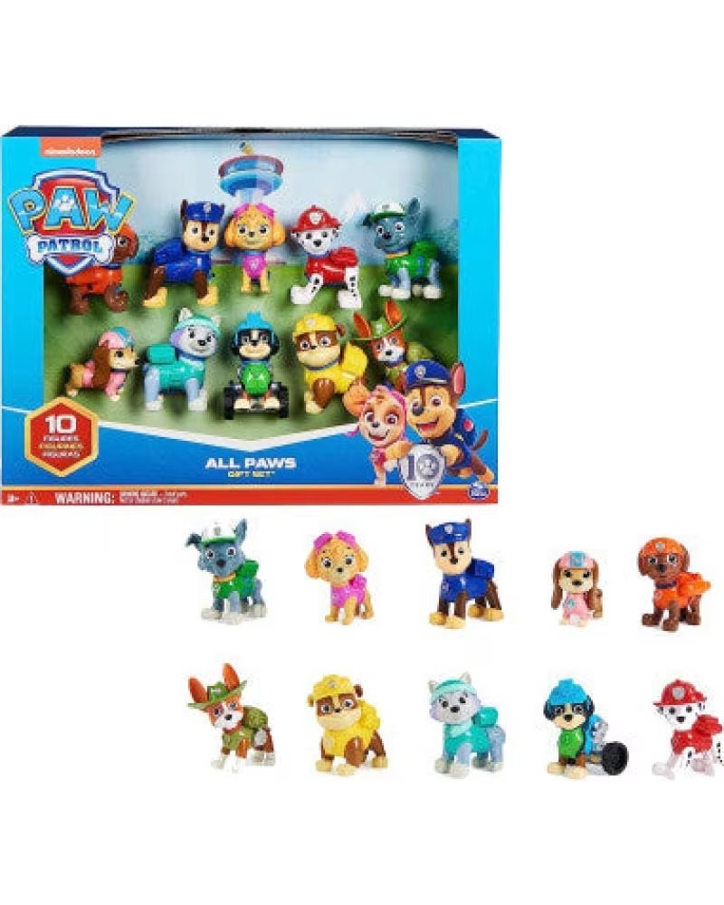 SPIN MASTER CONJUNTO DE 10 FIGURAS COLECIONÁVEIS PATRULHA PATA MULTICOLOR