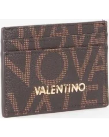 VALENTINO VALENTINO PORTE-CARTES AVEC LOGO IMPRIMÉ MARRON -NATURAL
