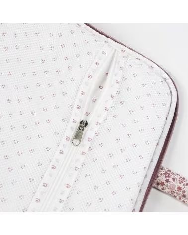 PASITO A PASITO BOLSO MATERNAL CON ESTAMPADO FLORAL Y ASA SUPERIOR ROSA