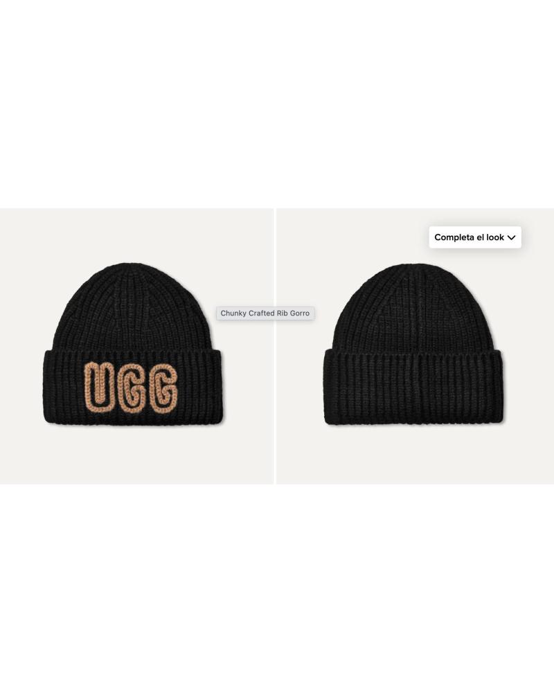 UGG GORRO DE PUNTO UGG CON LOGO FRONTAL BEIG