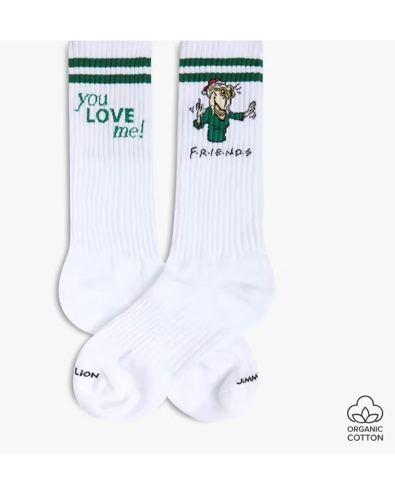 JIMMY LION CALCETINES ATHLETIC FRIENDS YOU LOVE ME EN PARA UNISEX BLANCO