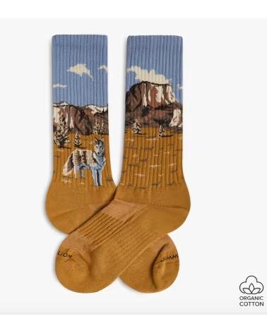 JIMMY LION CALCETINES ATHLETIC WOLF TRAIL EN MULTICOLOR PARA UNISEX BEIGE