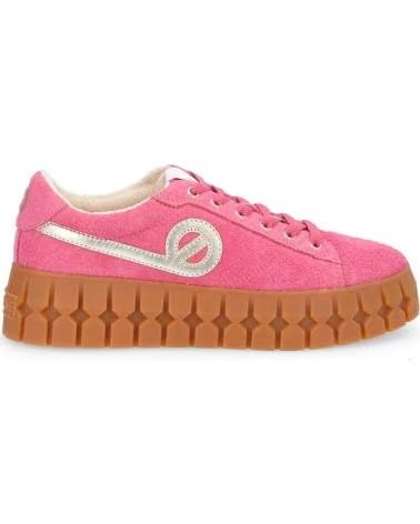NO NAME - PLAY SNEAKER W HAIRY SUEDE-LOG FUSCHIA