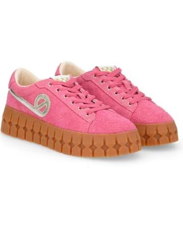 NO NAME - PLAY SNEAKER W HAIRY SUEDE-LOG FUSCHIA