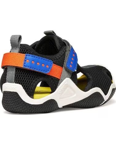 GEOX SANDALIAS J WADER J1530A BLACKORANGE