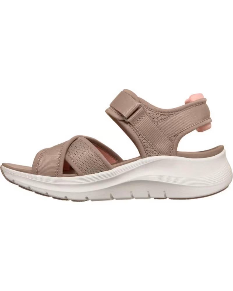 SKECHERS SANDALIAS 164078-TPCL EN MARRON PARA MUJER TAUPE-CORAL WEBBING- MESH