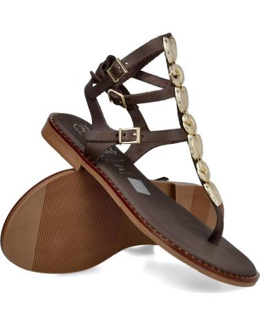 OH MY SANDALS 5845 SANDALIAS ROMANAS MONEDAS PIEL MUJER MARRON