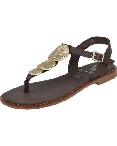 OH MY SANDALS 5848 SANDALIA ESCLAVA CON ADORNOS METALICOS MUJER MARRON