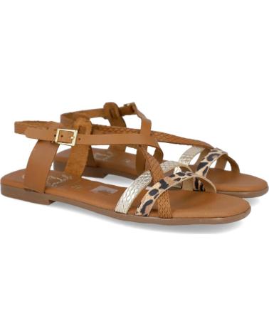 OH MY SANDALS 5801 SANDALIAS PLANAS COMBINADAS CON ANIMAL PRINT ROBLE
