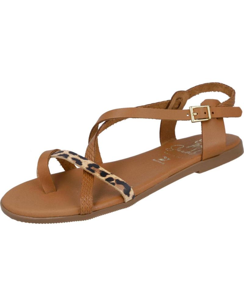 OH MY SANDALS 5807 SANDALIAS PLANAS DE DEDO MUJER ROBLE