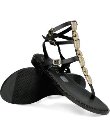 OH MY SANDALS 5845 SANDALIAS ROMANAS MONEDAS PIEL MUJER NEGRO
