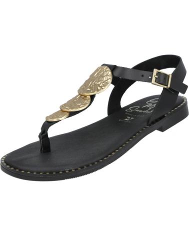 OH MY SANDALS 5848 SANDALIA ESCLAVA CON ADORNOS METALICOS MUJER NEGRO