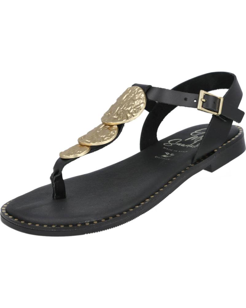 OH MY SANDALS 5848 SANDALIA ESCLAVA CON ADORNOS METALICOS MUJER NEGRO