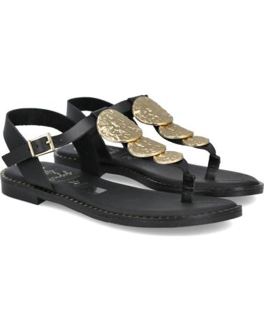 OH MY SANDALS 5848 SANDALIA ESCLAVA CON ADORNOS METALICOS MUJER NEGRO