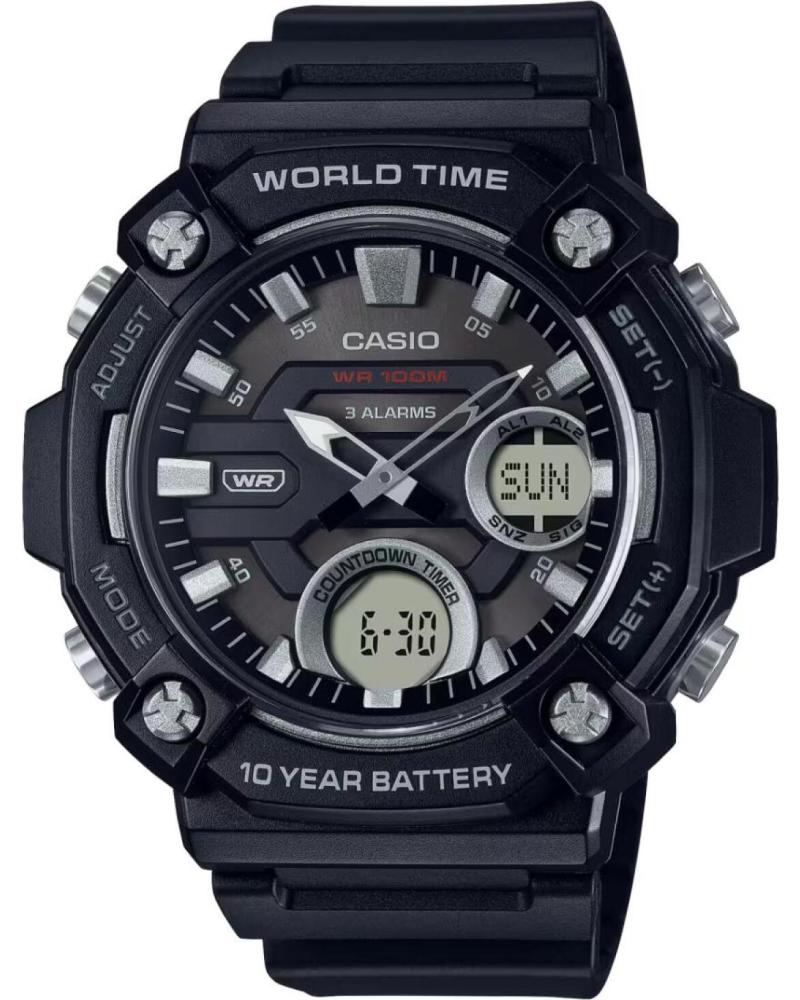 CASIO AEQ-120W-1A WORLD TIME BATERÍA 10 AÑOS NEGRO