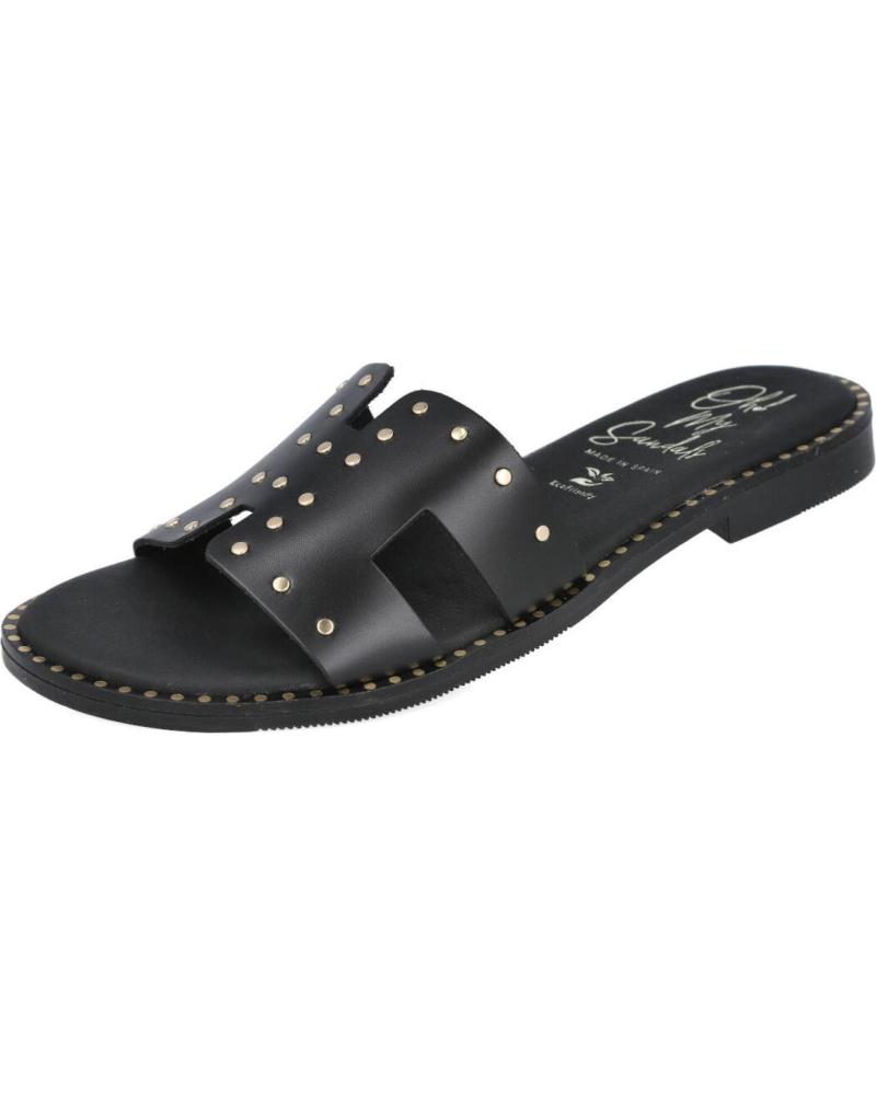 OH MY SANDALS 5840 SANDALIAS PLANAS TACHAS MUJER NEGRO