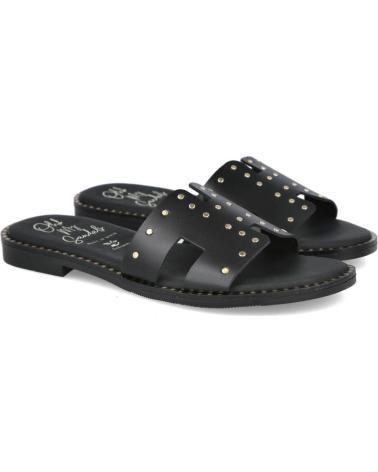 OH MY SANDALS 5840 SANDALIAS PLANAS TACHAS MUJER NEGRO