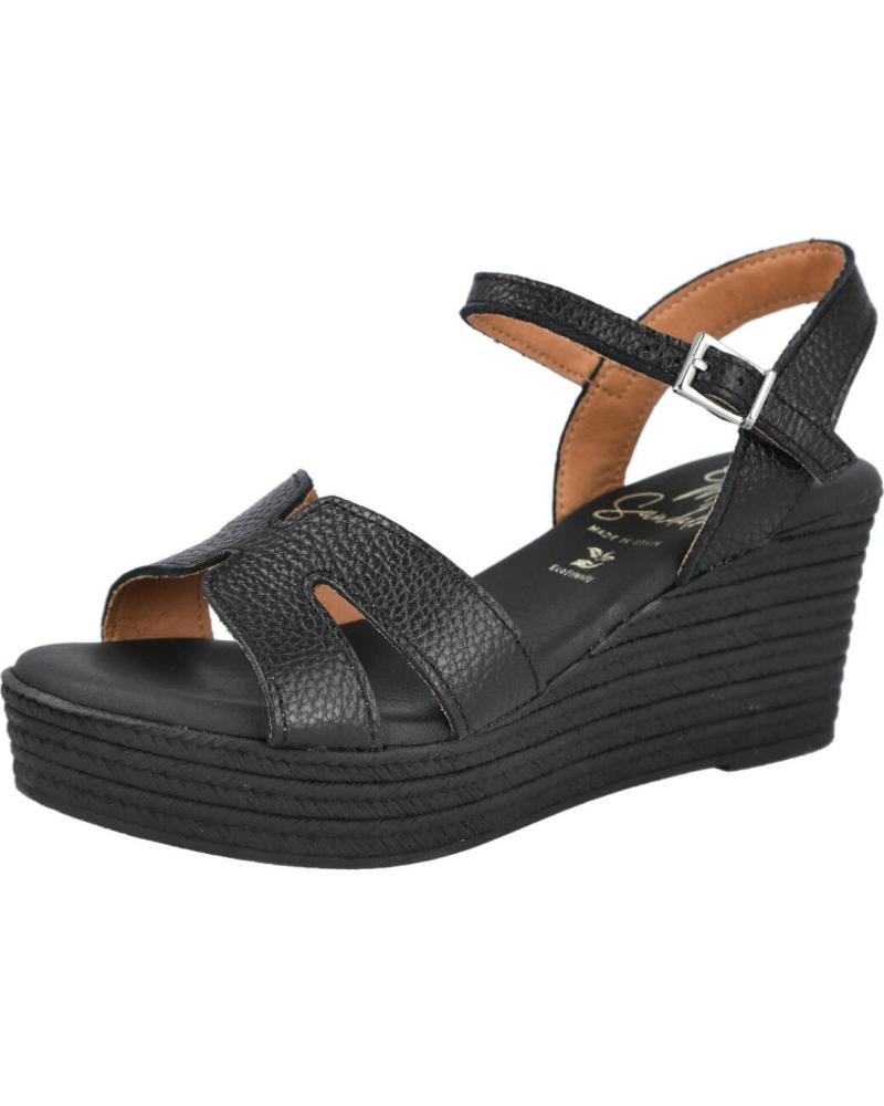 OH MY SANDALS 5720 SANDALIAS DE PIEL CON CUNA PARA MUJER NEGRO
