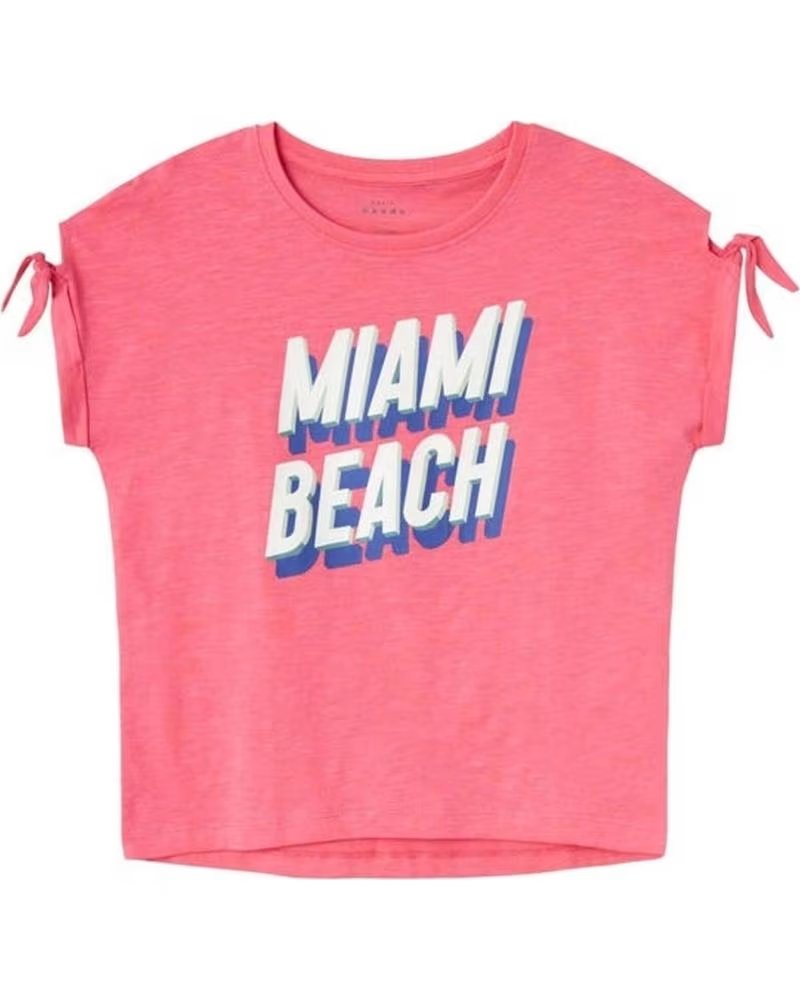 NAME IT CANOTTA CON FIOCCHI E STAMPA MIAMI BEACH ROSA