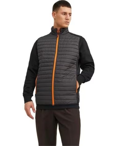 JACK AND JONES CHALECO ACOLCHADO & CON CREMALLERA EN CONTRASTE GRIS