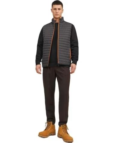 JACK AND JONES CHALECO ACOLCHADO & CON CREMALLERA EN CONTRASTE GRIS