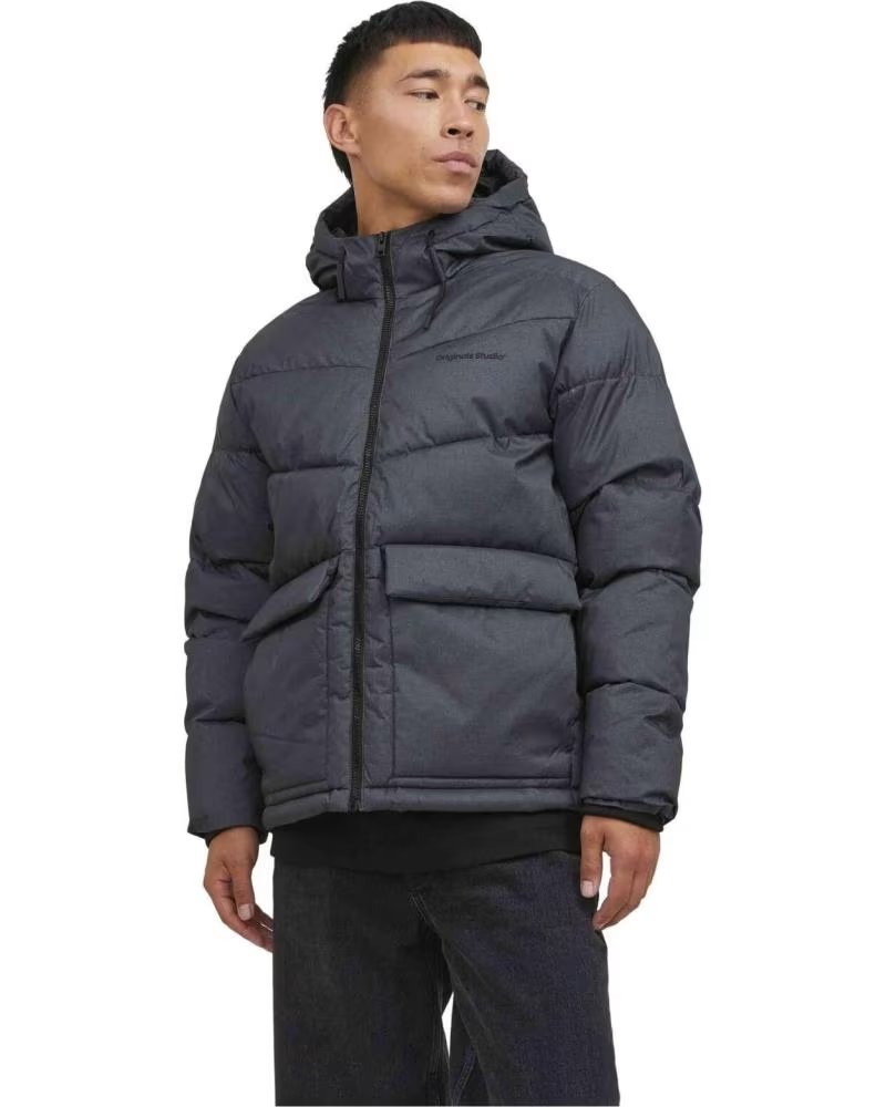JACK AND JONES CHAQUETA JACKJONES 12238849-DARK GREY MELANGE EN PARA NEGRO