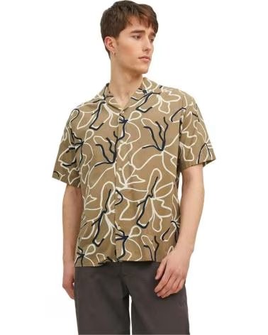 JACK AND JONES CAMISA JACKJONES 12202240-COVERT GREEN EN PARA HOMBRE MARRON