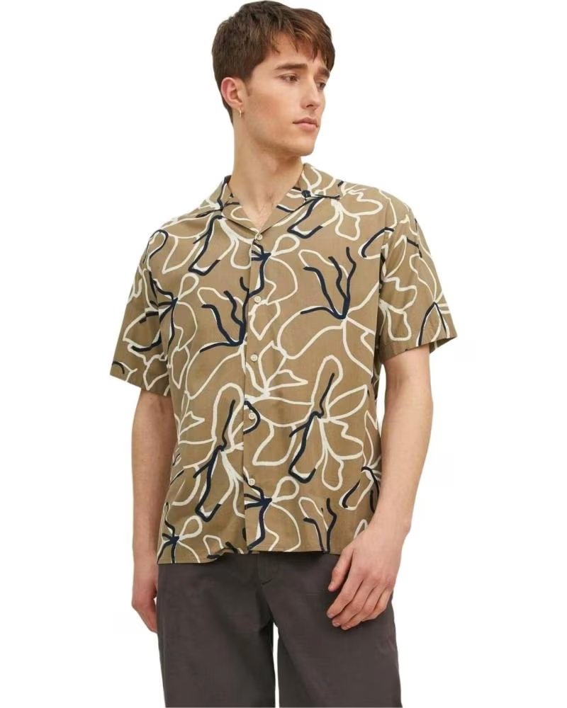 JACK AND JONES CAMISA JACKJONES 12202240-COVERT GREEN EN PARA HOMBRE MARRON