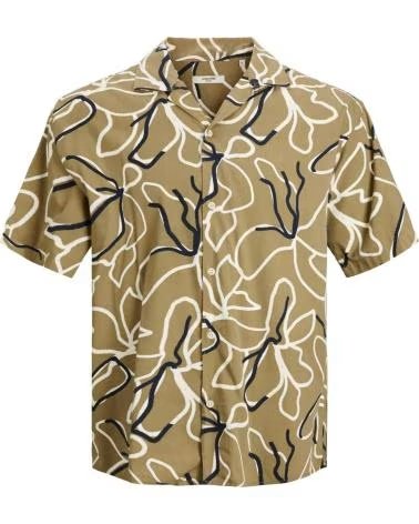 JACK AND JONES CAMISA JACKJONES 12202240-COVERT GREEN EN PARA HOMBRE MARRON