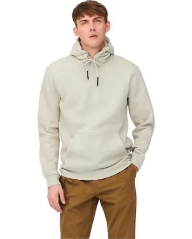 ONLY SUDADERA CON CAPUCHA SONS 22025964-MOONSTRUCK EN PARA BEIGE