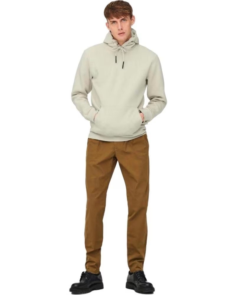 ONLY SUDADERA CON CAPUCHA SONS 22025964-MOONSTRUCK EN PARA BEIGE