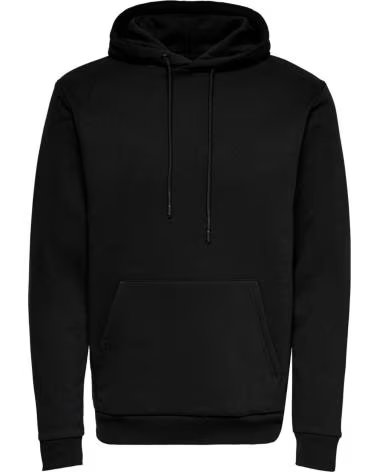 ONLY SUDADERA CON CAPUCHA 22018685-BLACK EN PARA HOMBRE NEGRO