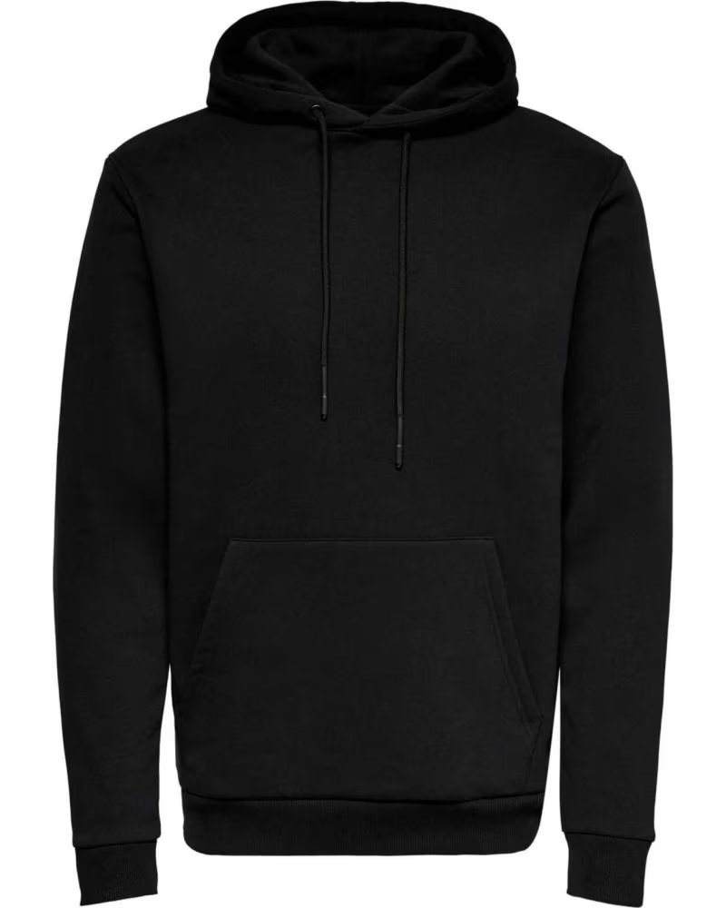 ONLY SUDADERA CON CAPUCHA 22018685-BLACK EN PARA HOMBRE NEGRO