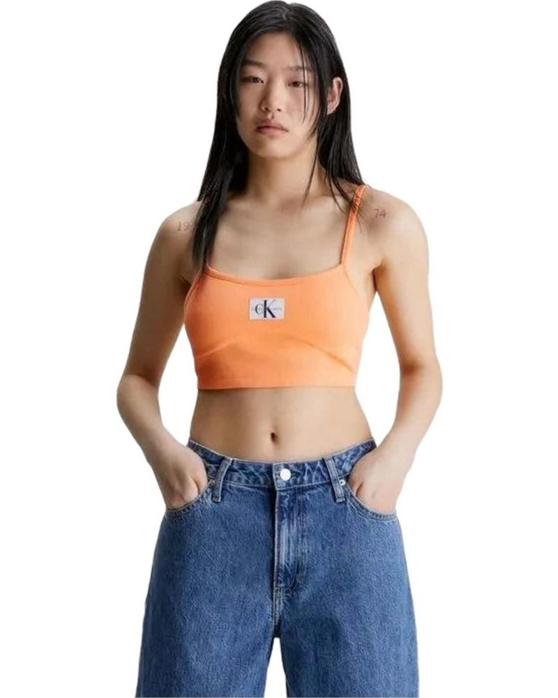 CALVIN KLEIN TOP J20J221417 SFX EN PARA MUJER NARANJA