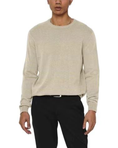 ONLY CAMISETA DE MANGA LARGA SONS 22015975-SILVER EN PARA H BEIGE