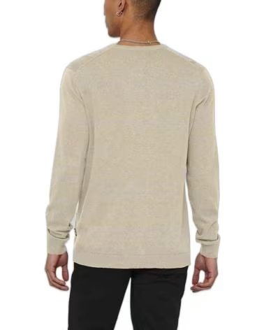 ONLY CAMISETA DE MANGA LARGA SONS 22015975-SILVER EN PARA H BEIGE