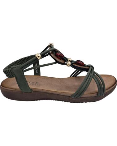 CALZADOMANIA SANDALIA PLANA CON DETALLE DECORATIVO Y CIERRE DE PULSERA