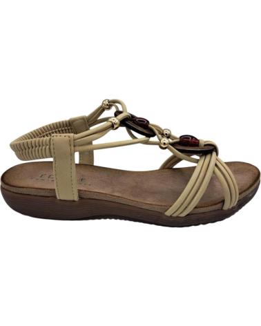 CALZADOMANIA SANDALIA PLANA CON DETALLES DE CUENTAS BEIGE