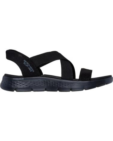 SKECHERS SANDALIAS PLANAS MUJER GO WALK FLEX SANDAL - NEGRO