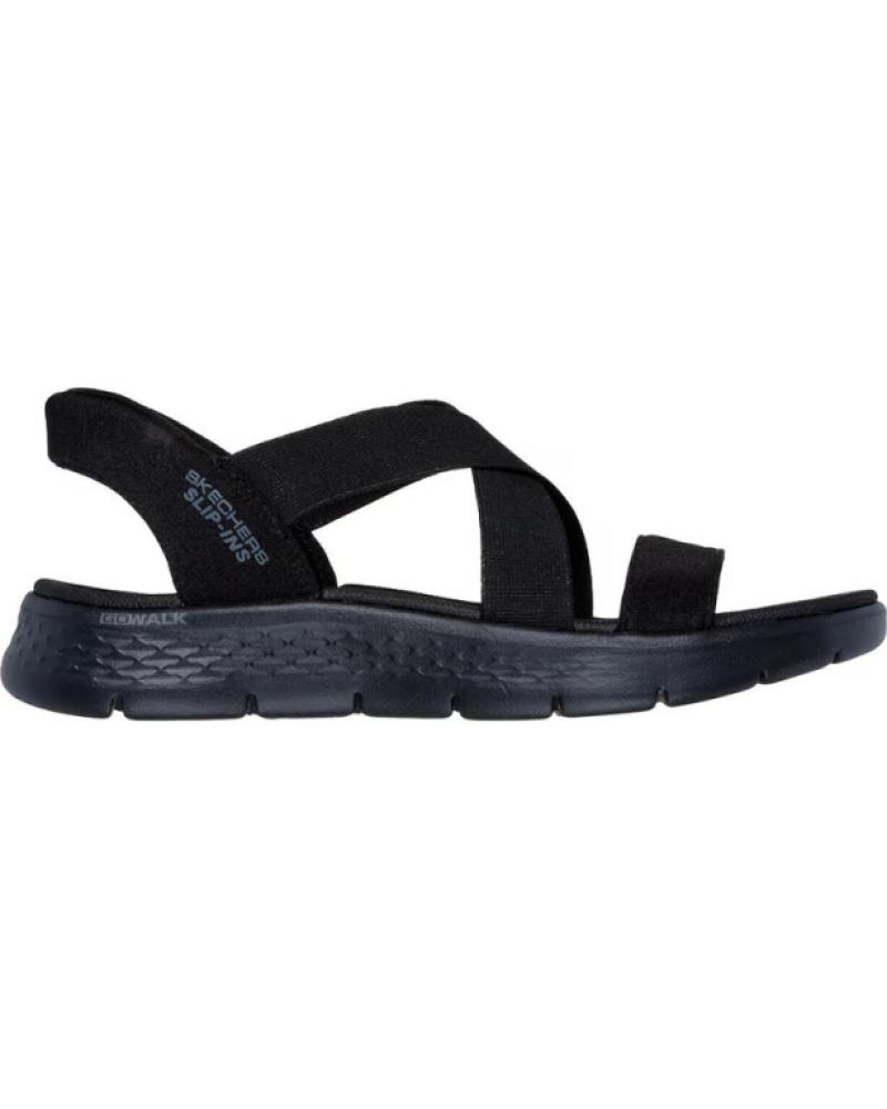 SKECHERS SANDALIAS PLANAS MUJER GO WALK FLEX SANDAL - NEGRO