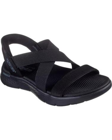 SKECHERS SANDALIAS PLANAS MUJER GO WALK FLEX SANDAL - NEGRO