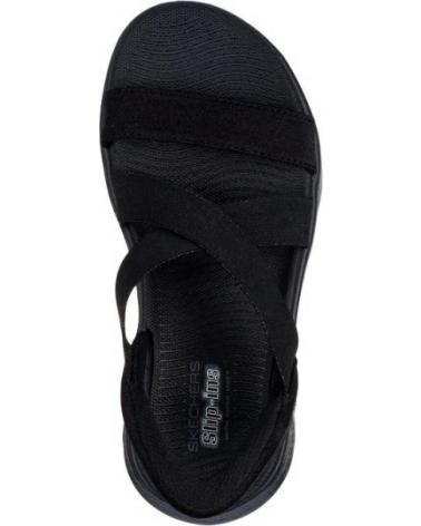 SKECHERS SANDALIAS PLANAS MUJER GO WALK FLEX SANDAL - NEGRO