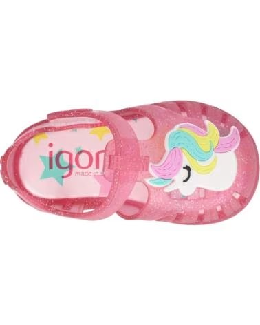 IGOR SANDÁLIAS PAPETE CANGREJEIRA BAREFOOT TOBBY 10327 UNICÓRNIO ROSA FÚCSIA MORADO