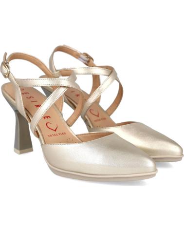 DESIREÉ ZAPATOS SAGA15 CON TIRAS CRUZADAS Y TACÓN PLATINO