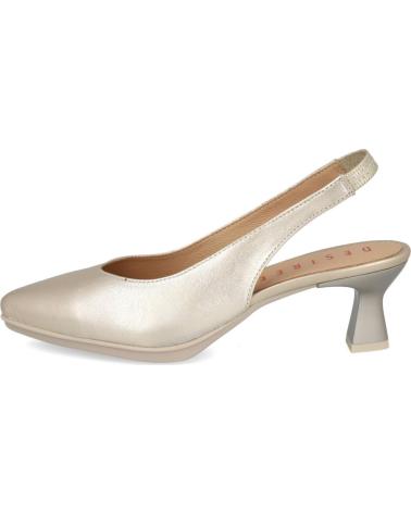 DESIREÉ ZAPATOS DESTALONADOS TACÓN MEDIO MACA2 PLATINO PLATINO