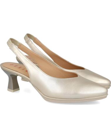 DESIREÉ ZAPATOS DESTALONADOS TACÓN MEDIO MACA2 PLATINO PLATINO