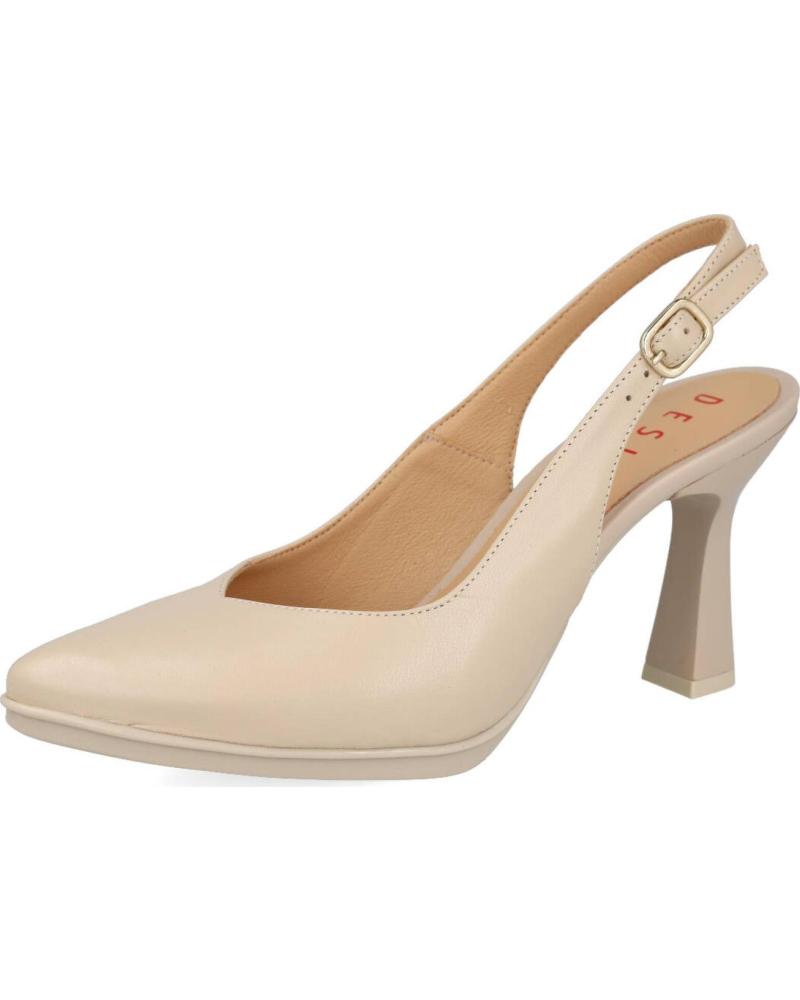 DESIREÉ ZAPATOS DESTALONADOS SAGA14 TACÓN ALTO CREMA