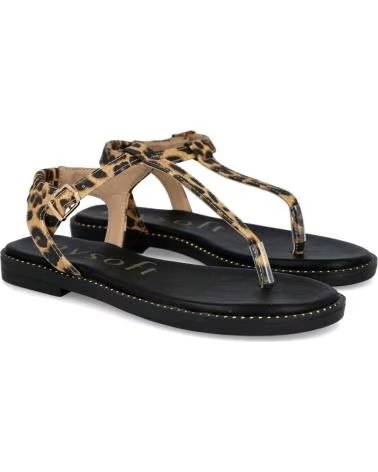MYSOFT 26M035 SANDALIAS ESCLAVAS MUJER LEOPARDO-NEGRO