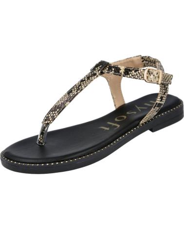 MYSOFT SANDALIAS ESCLAVAS 26M035 CON DETALLE DE TIRAS NEGRO